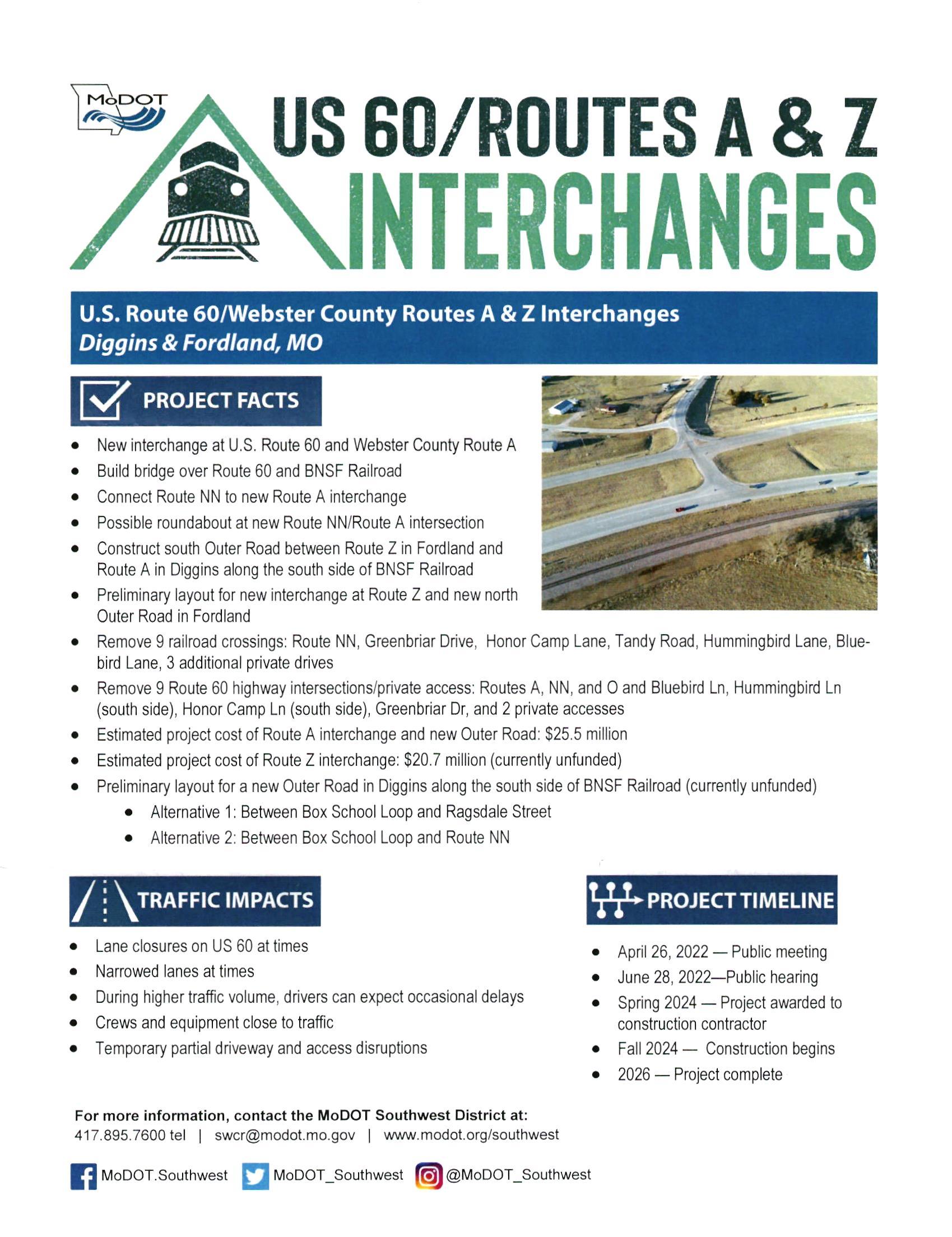 US 60 and Hwy A & Z Interchange Meeting